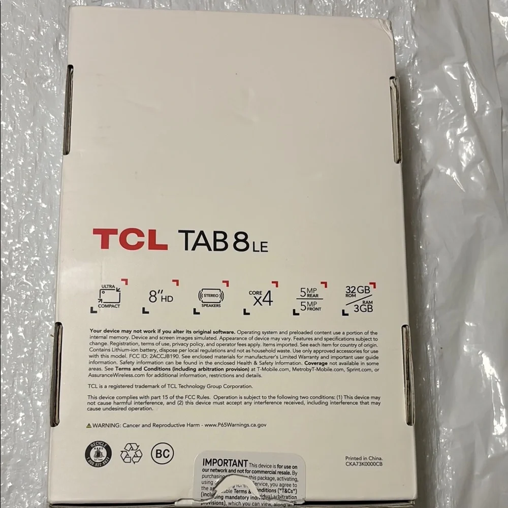 TCL Black Tablet with Vibrant Display and Sleek Design